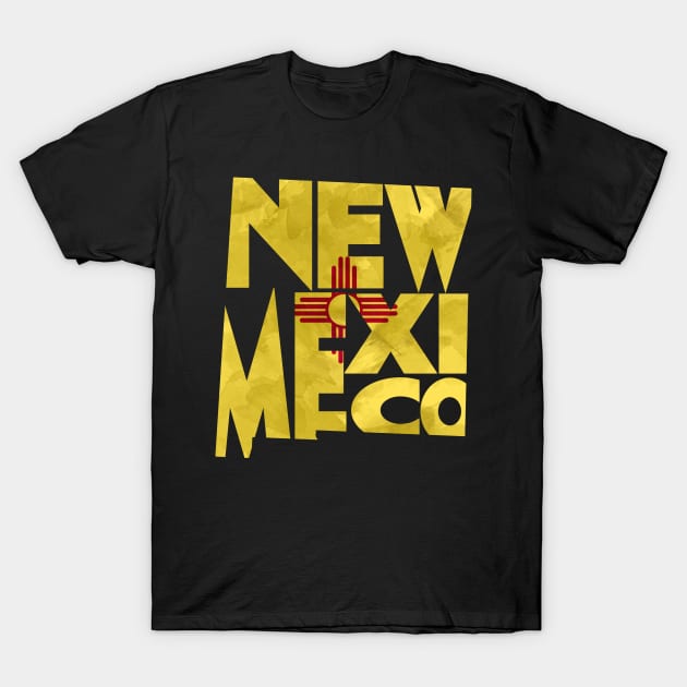 New Mexico Typo Map T-Shirt by inspirowl